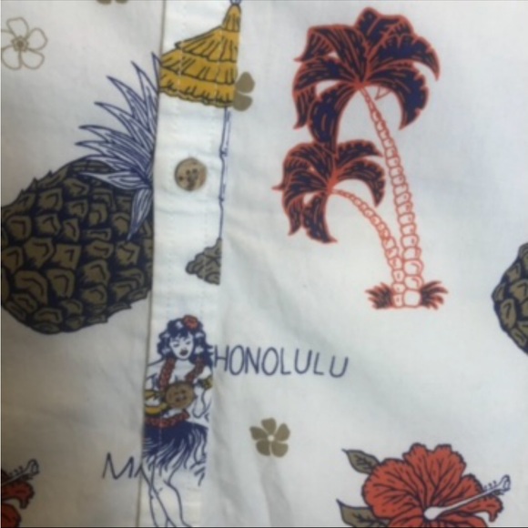 Denim & Flower Men’s Short Sleeve Hawaiian Button Down Shirt  Slim Fit  Size L - Picture 4 of 7